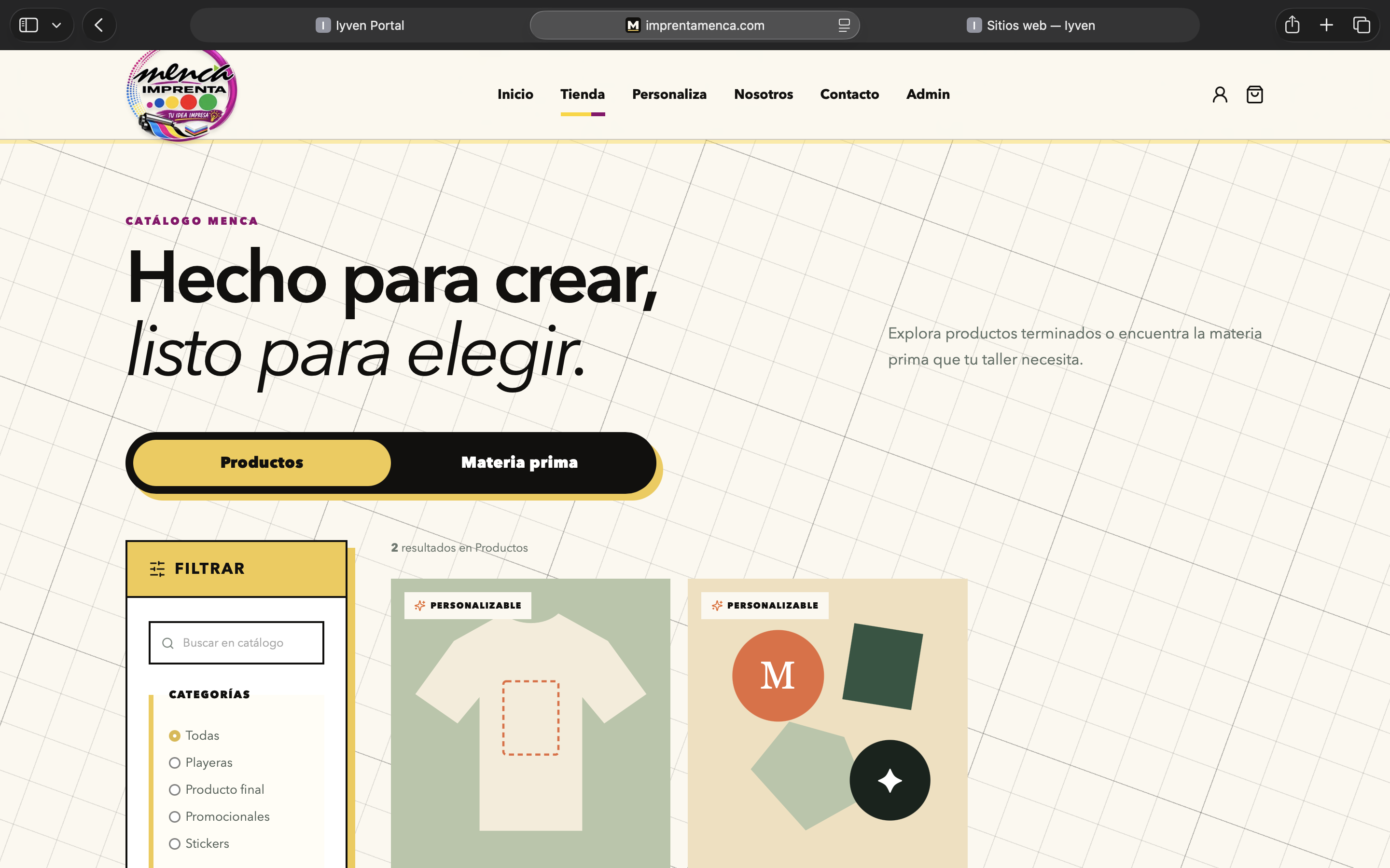 Catálogo de productos de Imprenta Menca